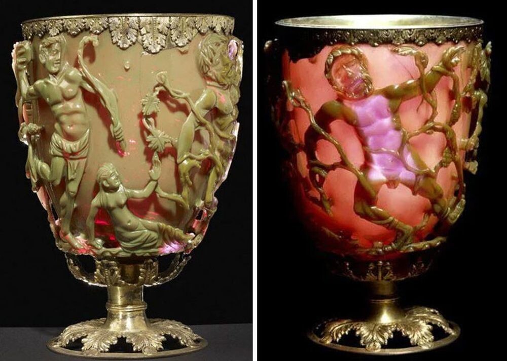 3. Кубок Ликурга: единственный уцелевший пример древнего стекла, меняющего цвет