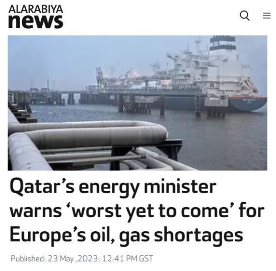 Министр энергетики Катара, говоря о дефиците нефти и газа в Европе: «Худшее впереди».