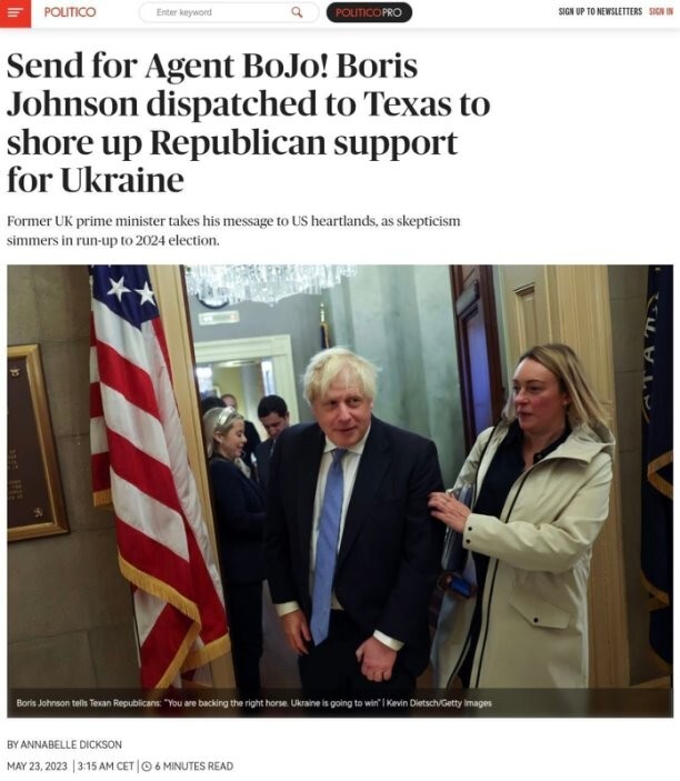 "Проукраинские аналитические центры" пригласили Бориса Джонсона в Техас — убеждать республиканцев в необходимости сохранить курс США по Украине даже после выборов 2024 года.
