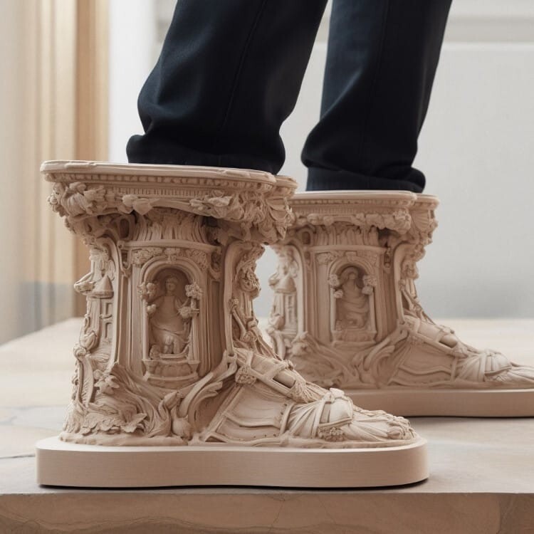 Художник создаёт обувь по мотивам эпохи Возрождения