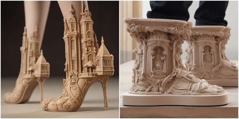 Художник создаёт обувь по мотивам эпохи Возрождения