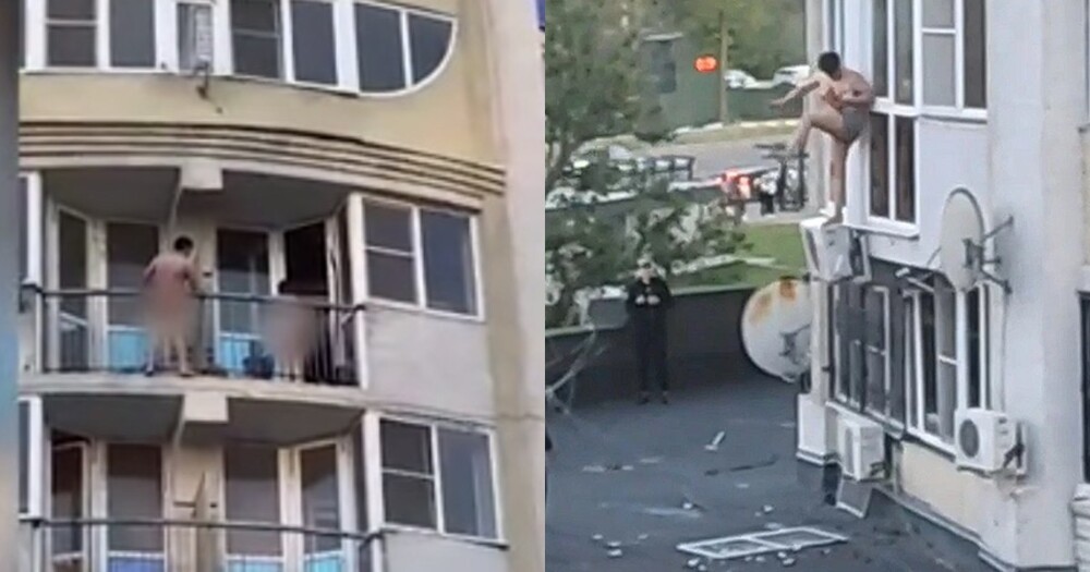 Тарзан на минималках: в Липецке полиция и спасатели ловили голого мужика, убегавшего по балконам с пятого этажа
