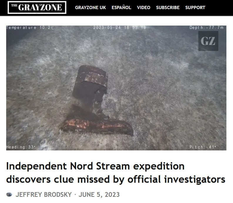 На месте взрыва "Северных потоков" нашли оранжевый ботинок