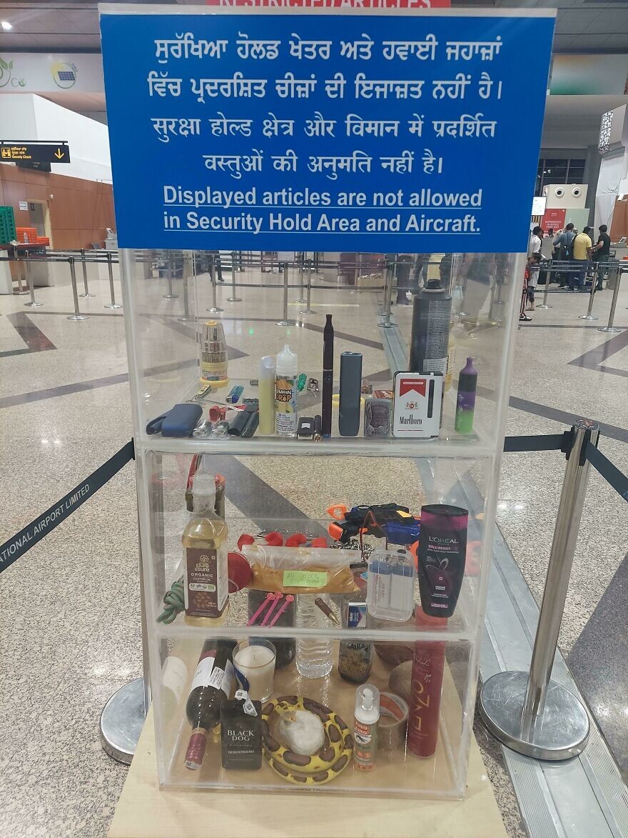 27. В списке запрещённых к провозу предметов в аэропорту Чандигарх, Индия, есть змея