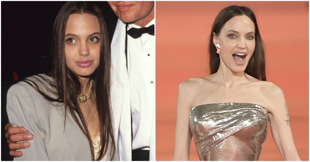 Анджелина Джоли в 1990 и сейчас