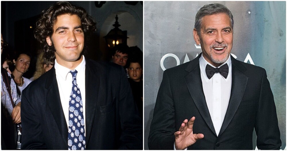 Джордж Клуни, на фото слева в 1995 году