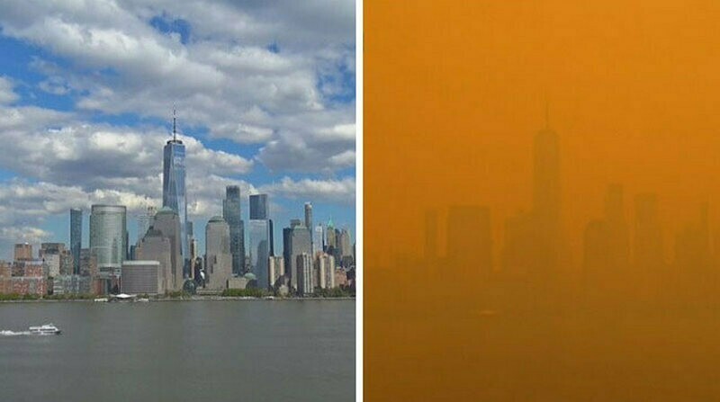 14 снимков о том, как Нью-Йорк задыхается от лесных пожаров