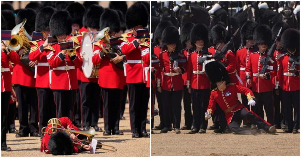 На репетиции военного парада трое британских гвардейцев упали в обморок