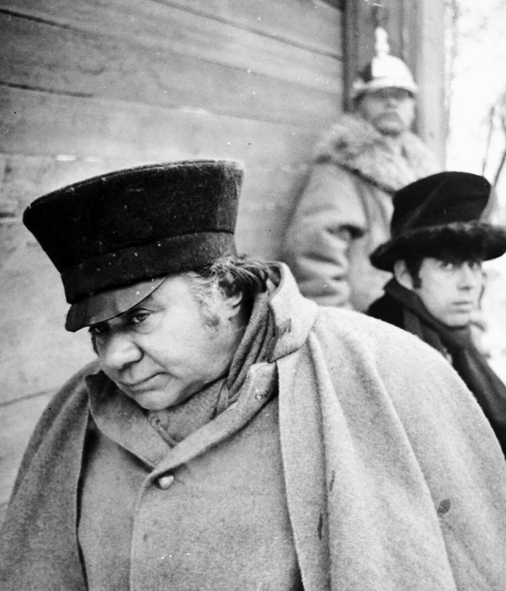 Евгений Леонов на съемках фильма «Женитьба». 1977 год.