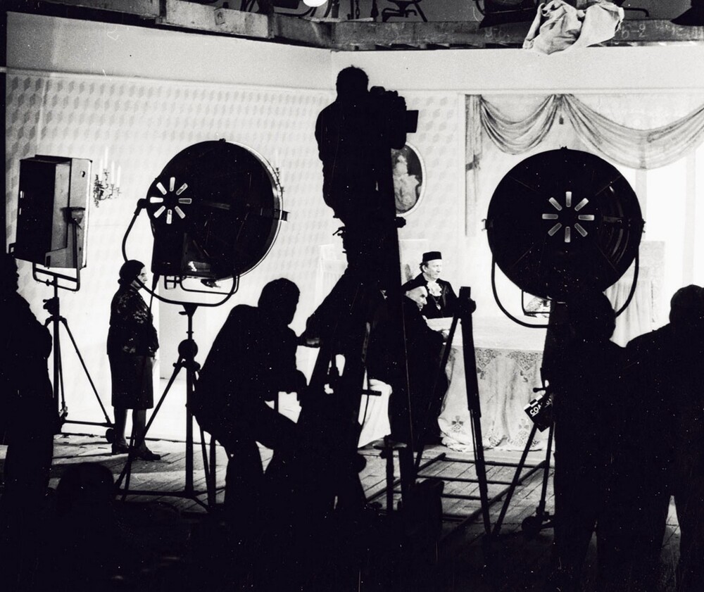 Рабочий момент съёмок фильма «Соловей», режиссёр Надежда Кошеверова. 1979 год.