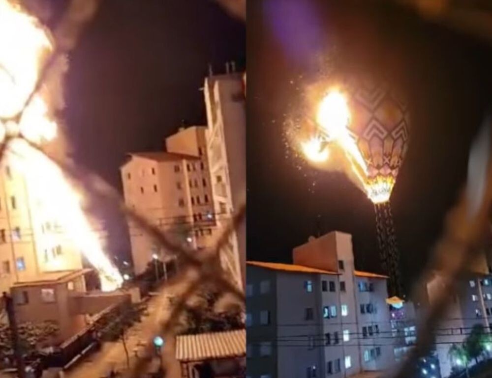 Воздушный шар упал на дом в Бразилии