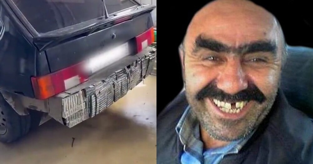 Контрабандист из Абхазии попытался провезти в РФ 10 000 сигарет, соорудив из них второй бампер для авто