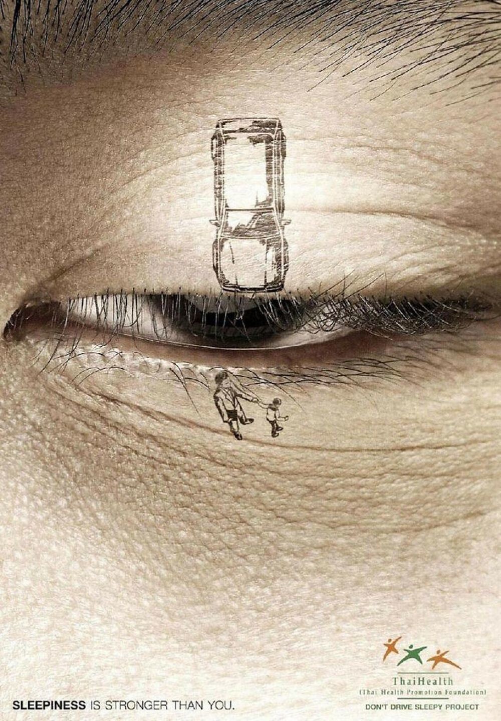 28. Социальная реклама о безопасном вождении: «Сонливость сильнее тебя»