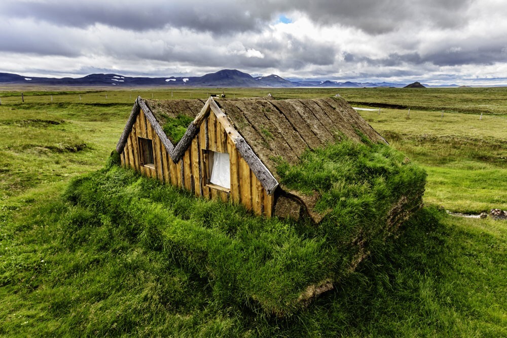 Дома с дерновыми крышами. Дания, Исландия, Норвегия