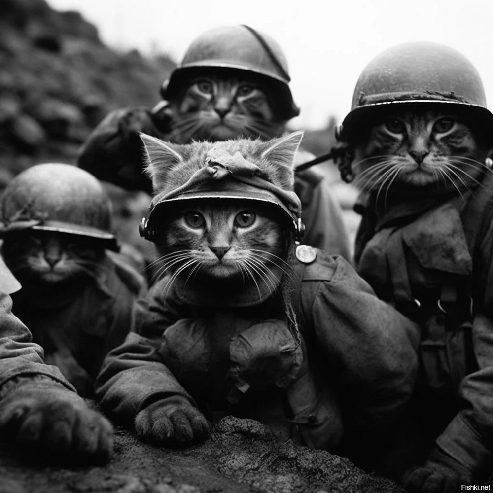 Вторая мировая, но если бы в ней воевали кошки⁠⁠