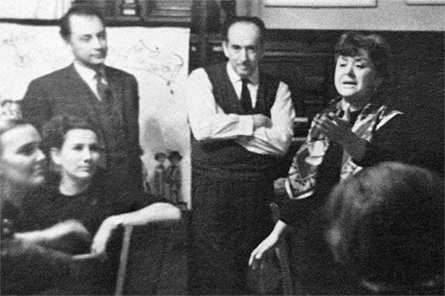 Александр Менакер, Александр Галич, Мария Миронова на домашнем вечере в доме артистов. 1968 год