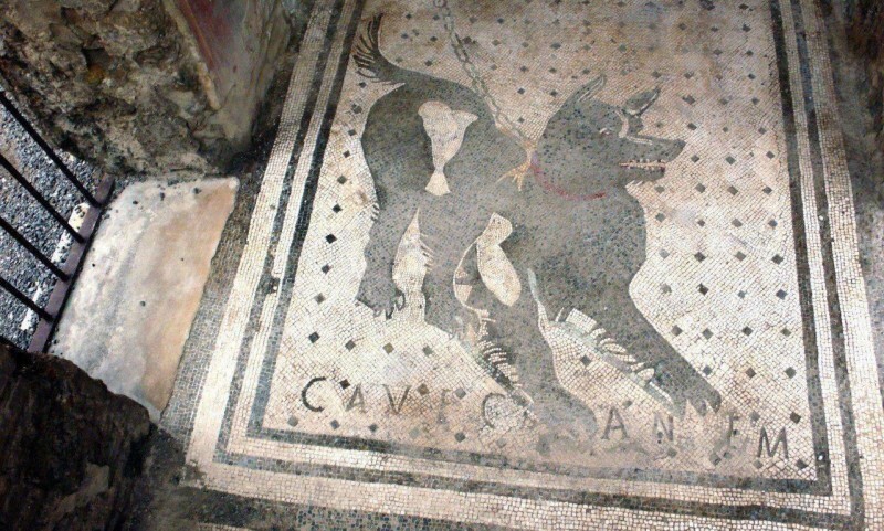 2. Так выглядела табличка “Злая собака” в древних Помпеях, Италия