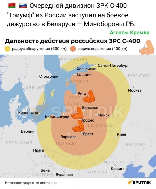 Россия разворачивает свои ЗРС С-400 в Белоруссии 