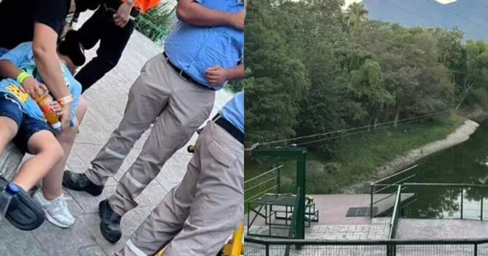 В мексиканском парке развлечений мальчик упал с 12-метровой высоты, катаясь с братом на канатной дороге