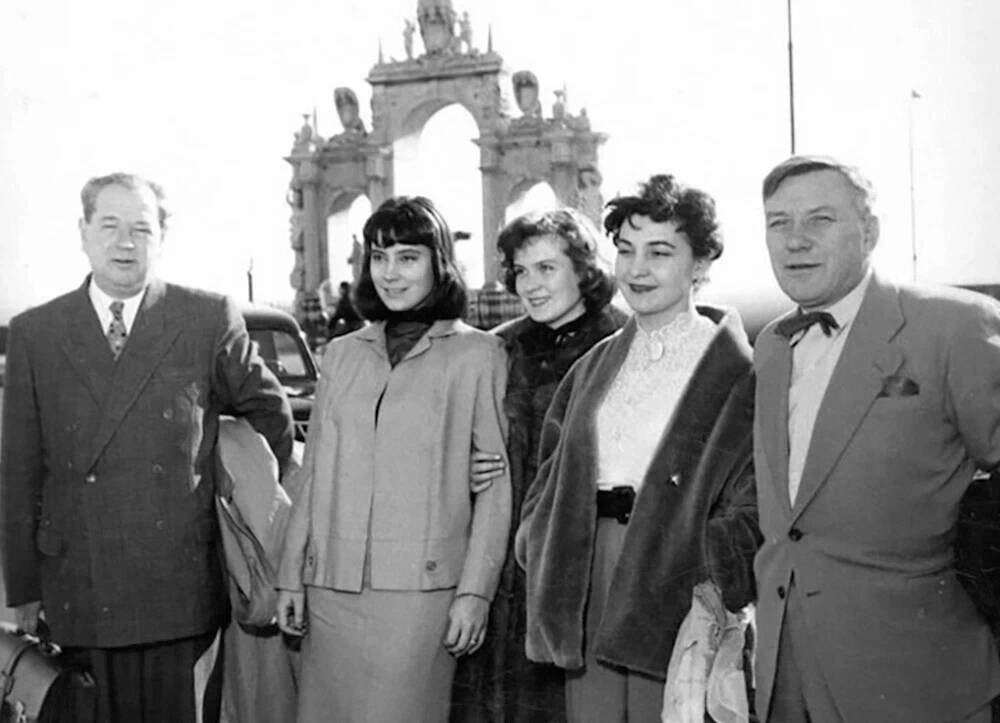 Татьяна Самойлова, Изольда Извицкая, Лейла Абашидзе и Борис Чирков в1960-е