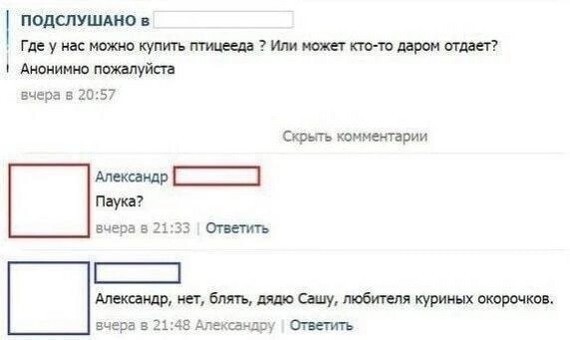 Скрины из соцсетей 