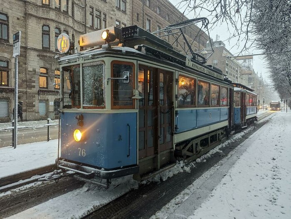 21. Трамвай 1926 на улицах Стокгольма, Швеция, ноябрь 2022 года