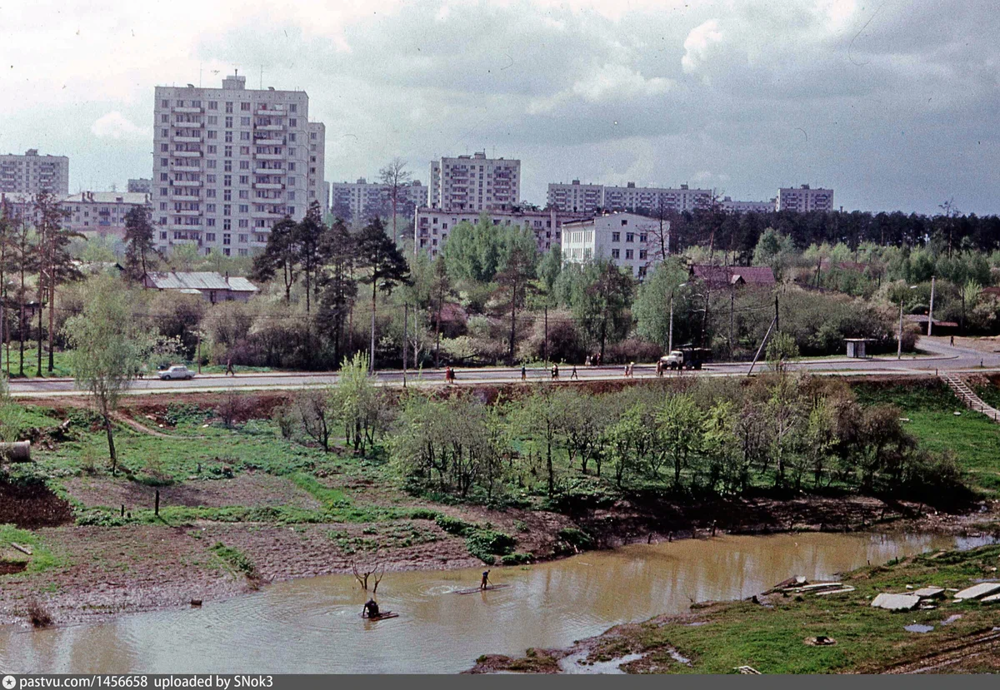 Вид на Сосновую улицу в Царицыно (сейчас это - Луганская улица).