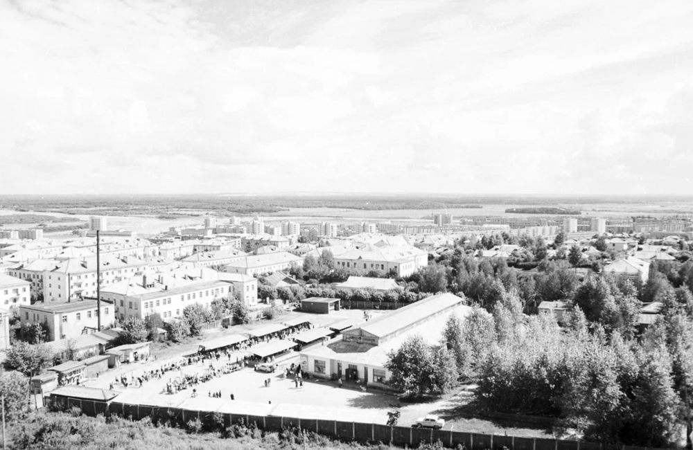 Кирово-Чепецк Кировской области, вид на Центральный рынок, 1980-е годы.