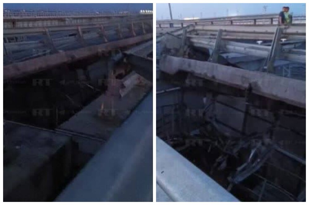 Движение на Крымском мосту остановлено из-за ЧП в районе 145 опоры
