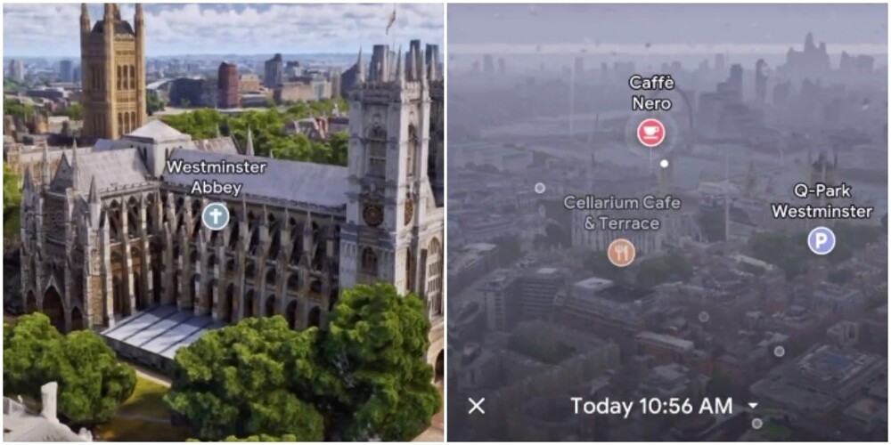 В Google Maps добавили трёхмерные города с дождём и птицами
