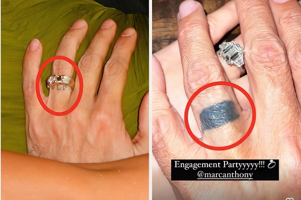 17. Певец Марк Энтони сделал татуировку «JLM» на безымянном пальце, когда был женат на Дженнифер Лопес, но после того, как они развелись, перекрыл её толстым черным прямоугольником
