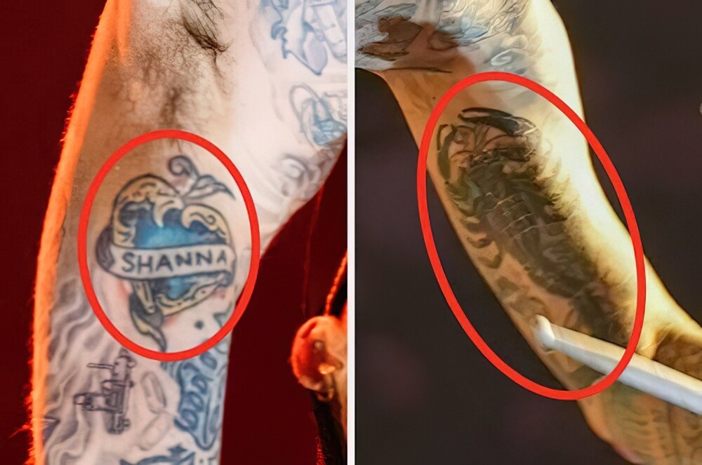12. У барабанщика панк-группы Blink-182 Трэвиса Баркера была татуировка с именем его бывшей жены Шанны Моаклер, которую он сделал, когда они ещё были вместе