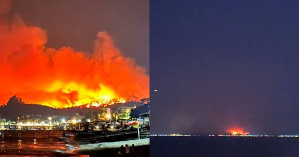 Лесной пожар в Кемере подступил к туристическим районам