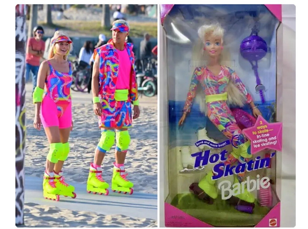 8. Неоновые наряды Барби и Кена для катания на роликах скопировали с игрушки 1994 года