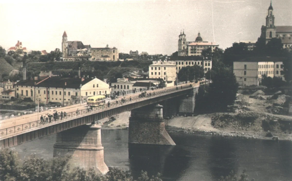 Гродно, мост через Неман, 1950-е годы.