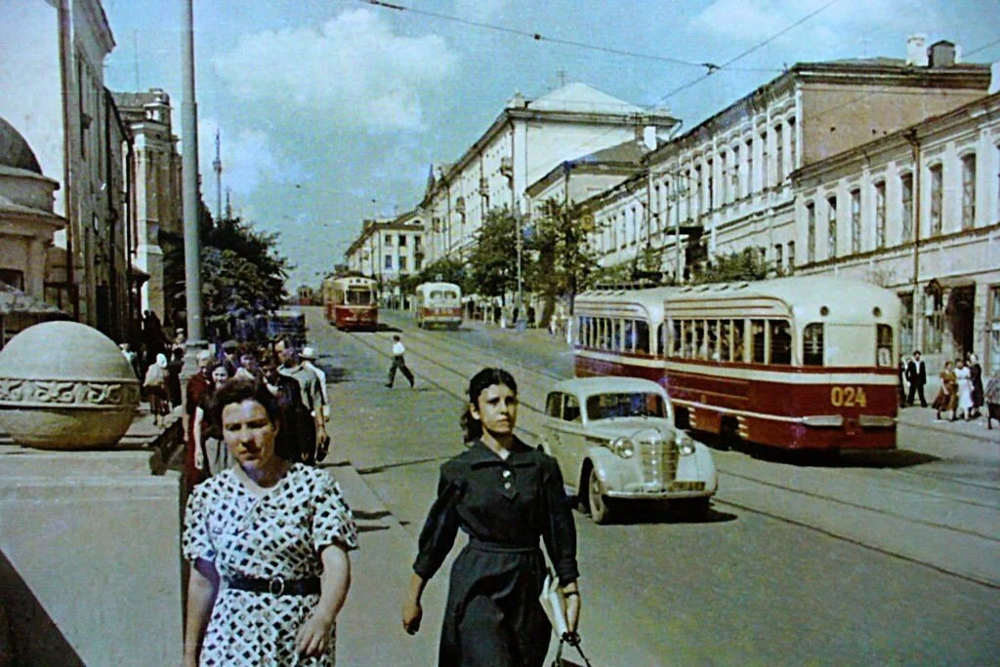 Орел, улица Ленина, 1955 год. Ныне данная улица пешеходная.