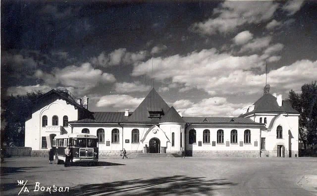 Благовещенск.  Амурская область, железнодорожный вокзал, 1950-60 годы.