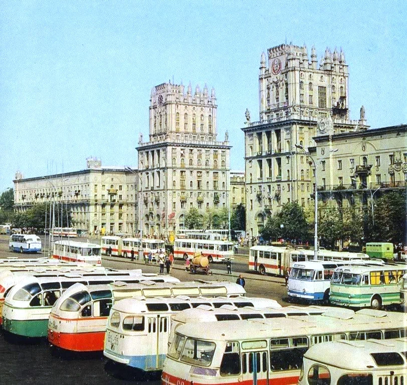 Автобусное столпотворение в Минске.