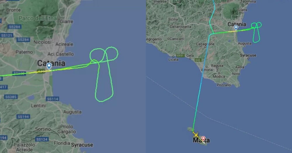 Отомстил: пилот Lufthansa после отказа в посадке нарисовал в небе забавное послание