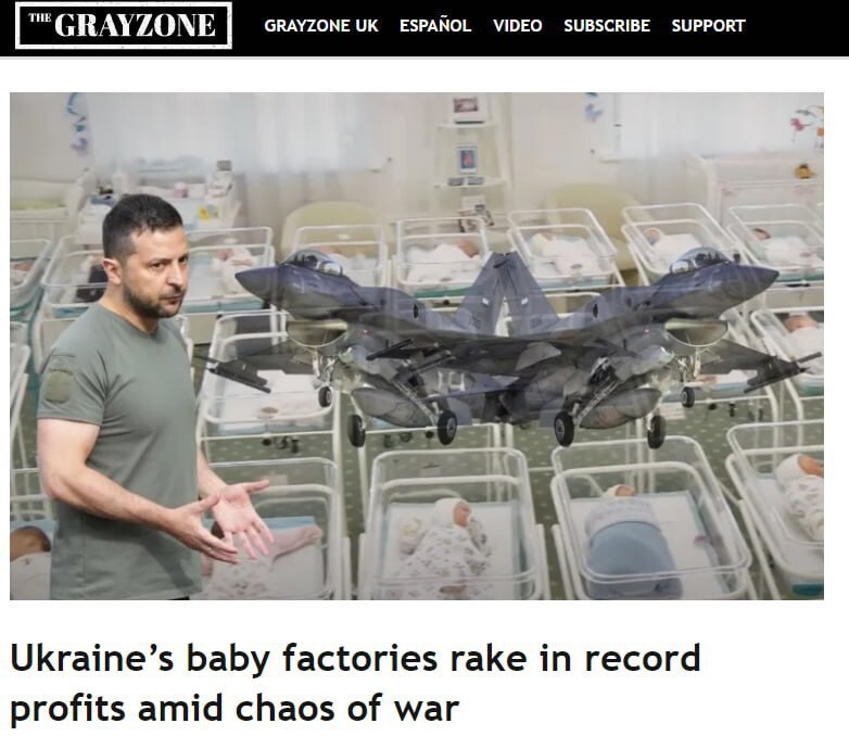 Детские фабрики получают рекордную прибыль в условиях военного хаоса на Украине, пишет Greyzone