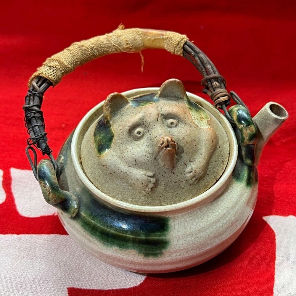 14. Заварочный чайник, керамика Oribe, Япония, 1-я пол. XX века