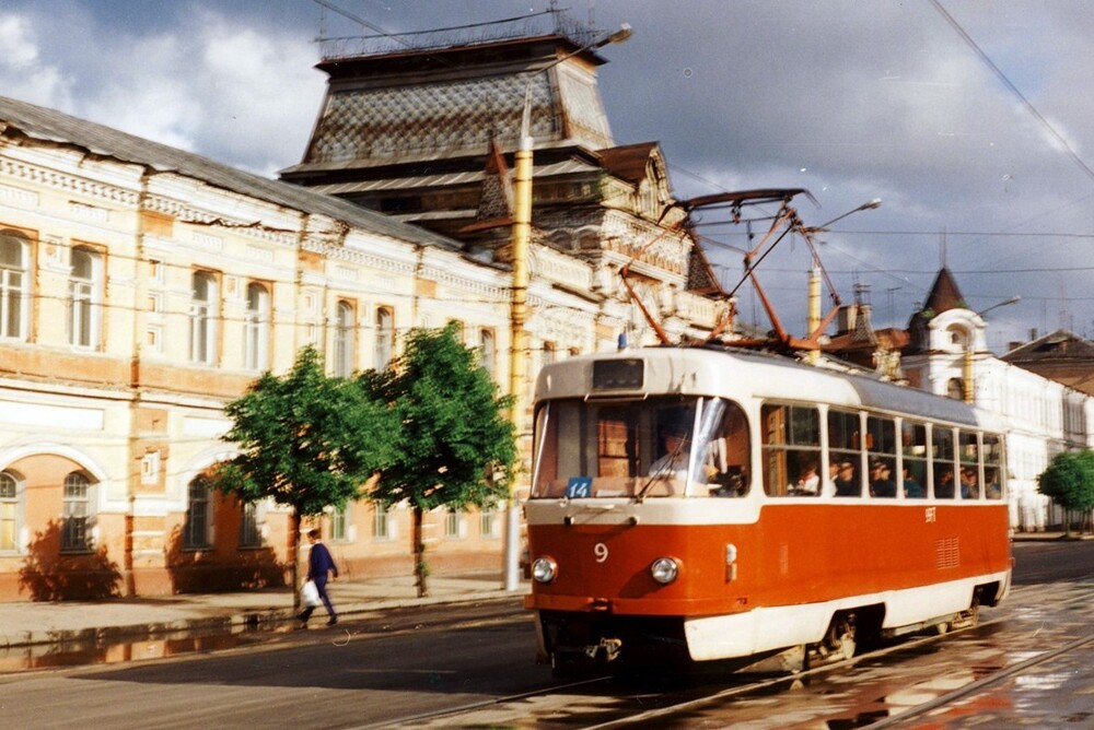 Tatra T3SU на Советской улице. Тула, 1994 год.