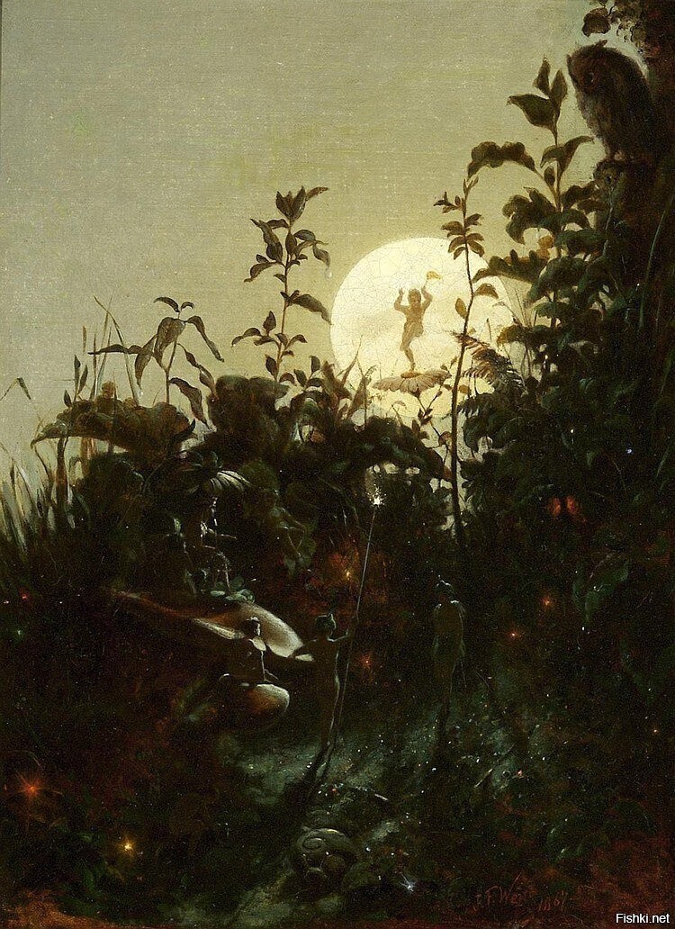 «Сон в летнюю ночь»,1867— Джон Фергюсон Уир (1841-1926)