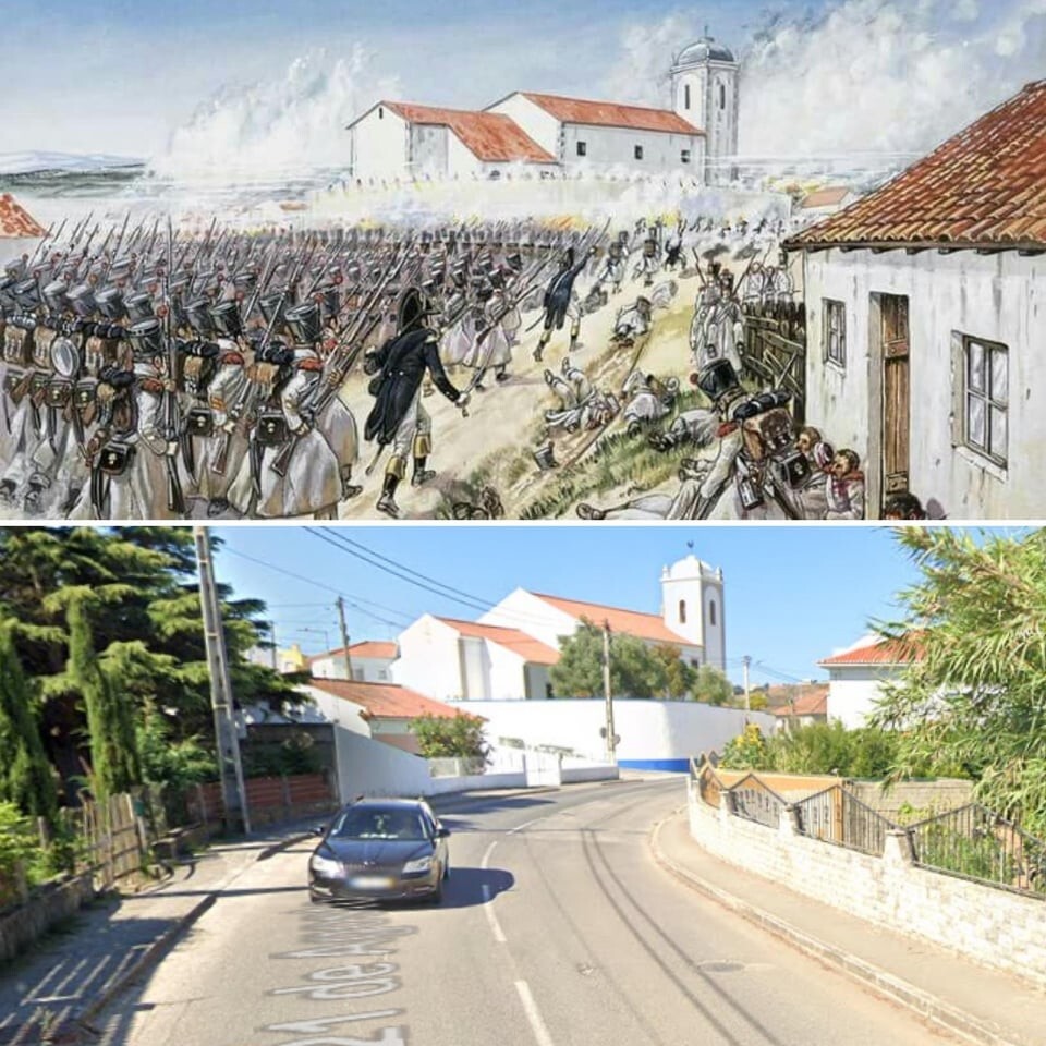15. Битва при Вимейру (Португалия) на картине 1808 года и сейчас