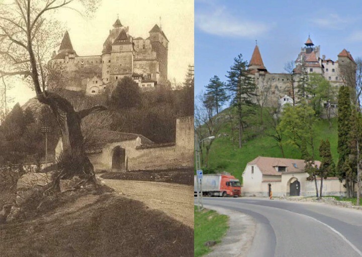 25. Замок Бран, Румыния. 1920-е и 2022 годы