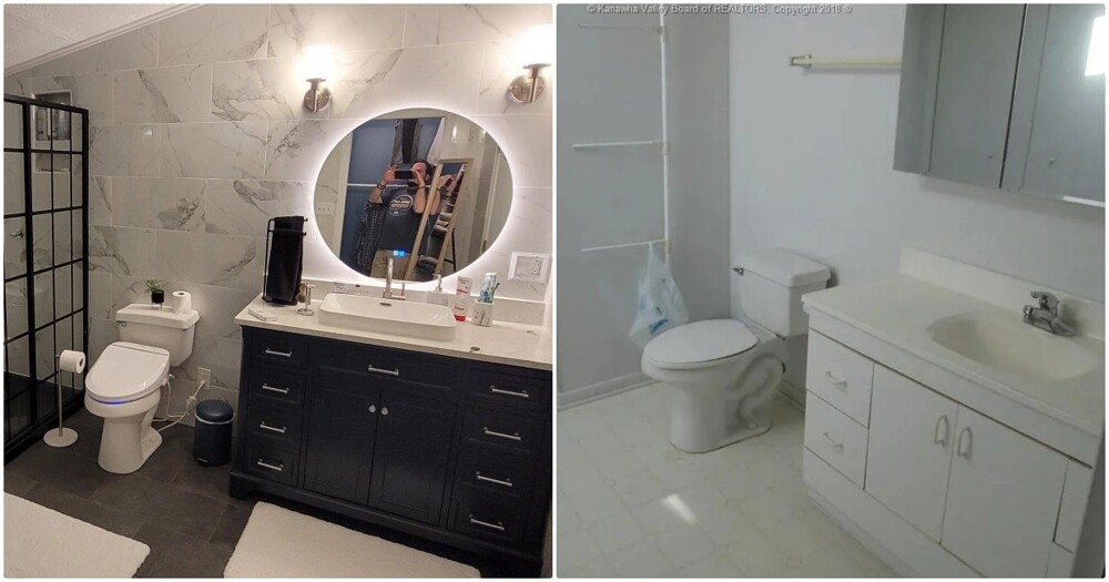 13. Фото ванной комнаты до и после