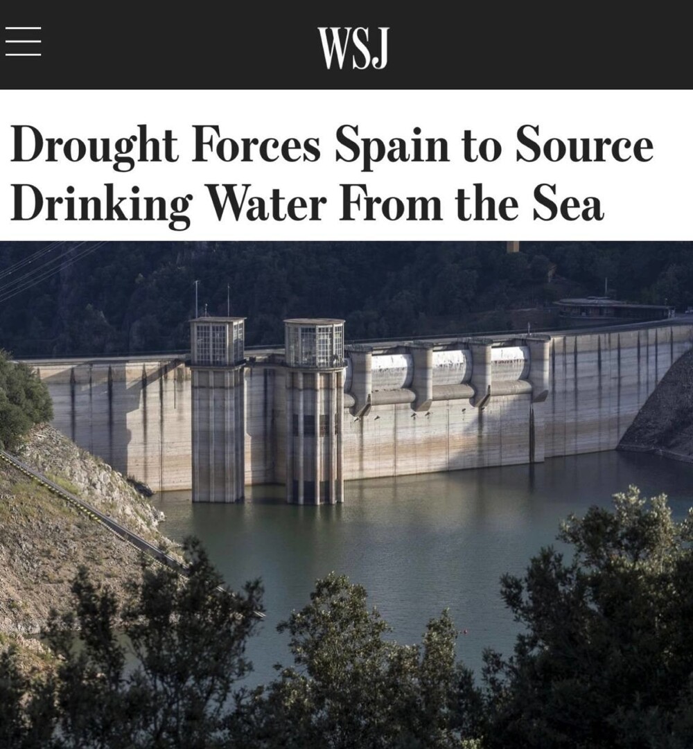 Из-за засухи в Испании стали опреснять воду из моря
