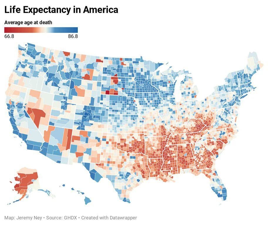 13. Ожидаемая продолжительность жизни в Америке