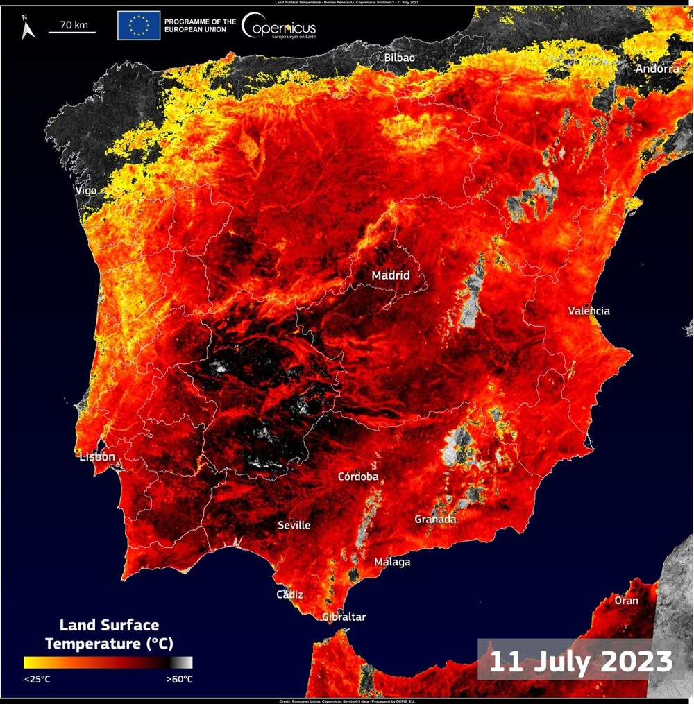 19. Карта температур в Испании