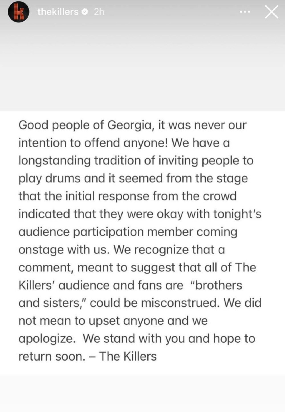 Посетители концерта The Killers в Грузии оказались недовольны русским барабанщиком